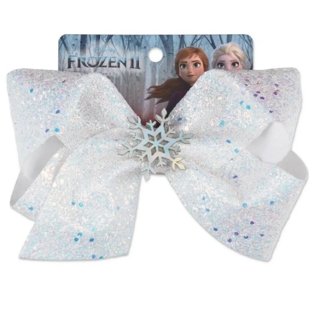 3 NWT disneys frozen 2 large hair bows embellished sparkly salon clip